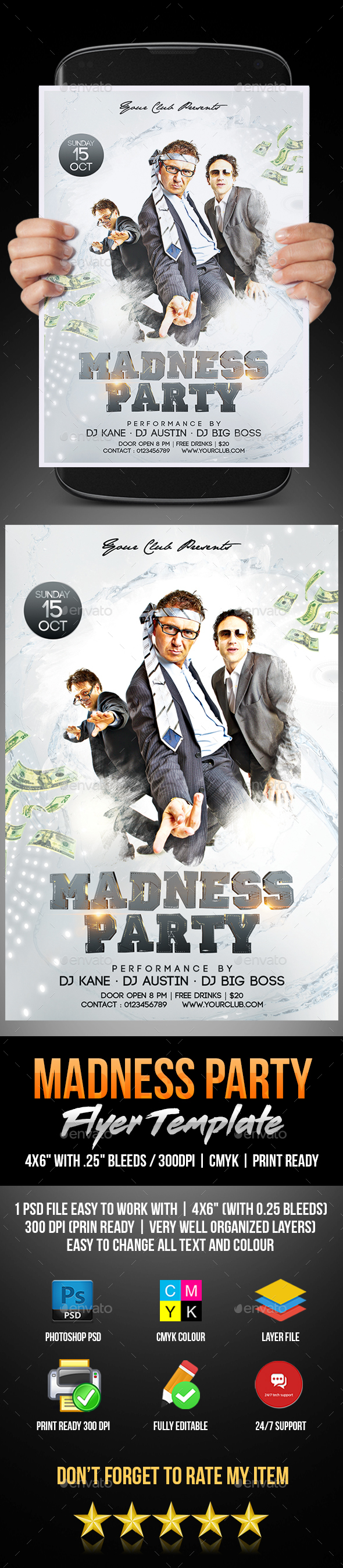 Madness Party Flyer - Flyers Print Templates