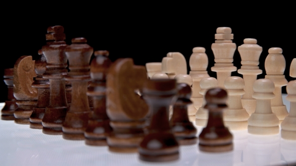 Chess Pieces on White Background, alt