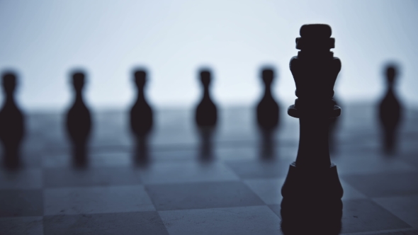 Chess King with His Servants Pawns alt