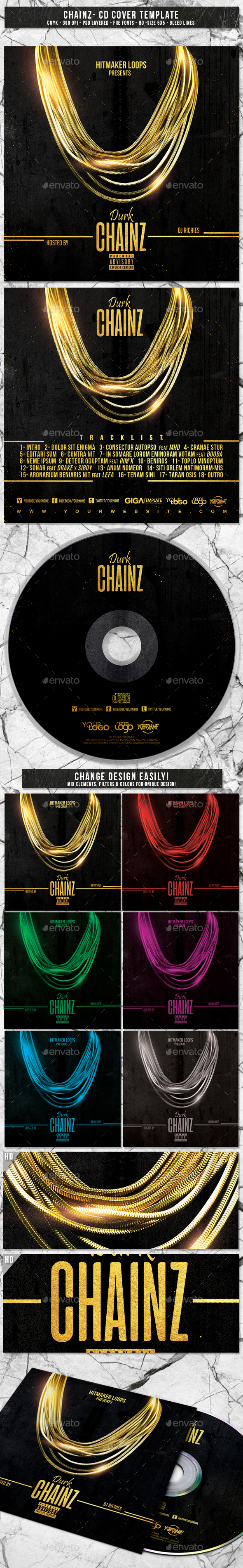 Chainz | Album CD Mixtape Cover Template - CD & DVD Artwork Print Templates