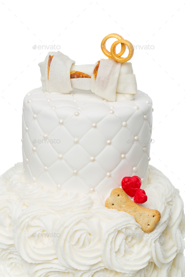 cake with bone for dog wedding