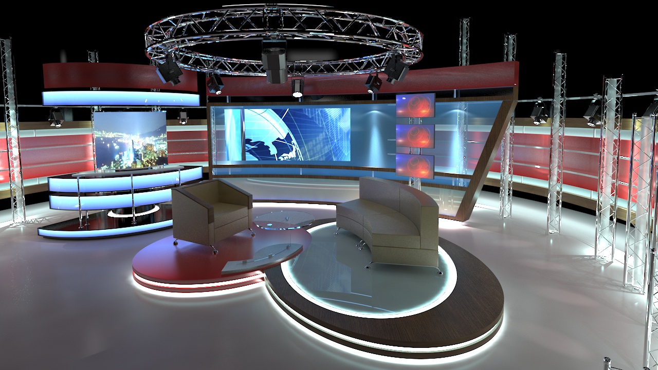 Virtual TV Studio Chat Set 1 by a3dDesign | 3DOcean