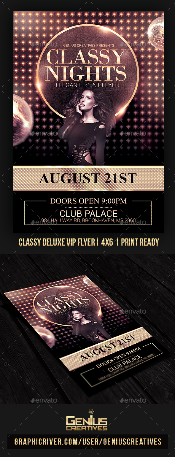 Classy VIP Deluxe Flyer Template - Clubs & Parties Events