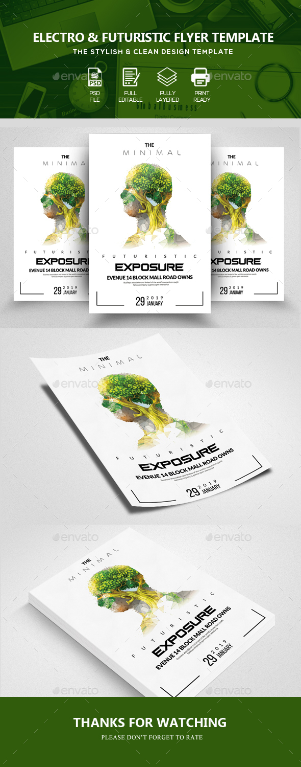 Double Exposure Futuristic Flyer - Clubs & Parties Events