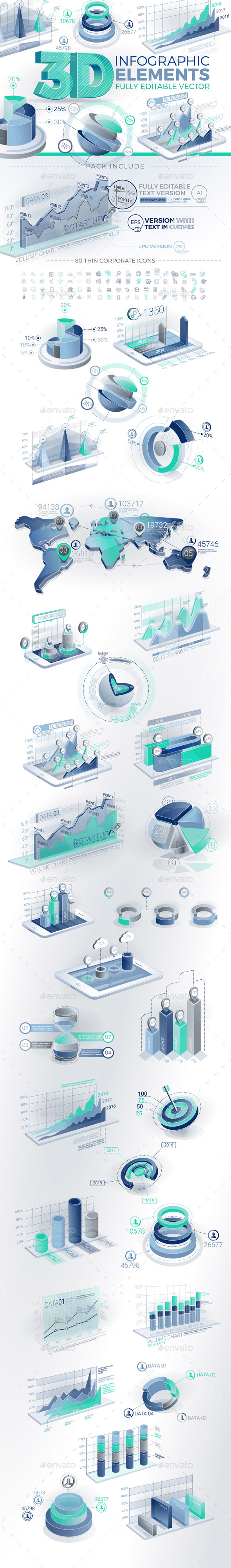 3D Corporate Infographic Elements