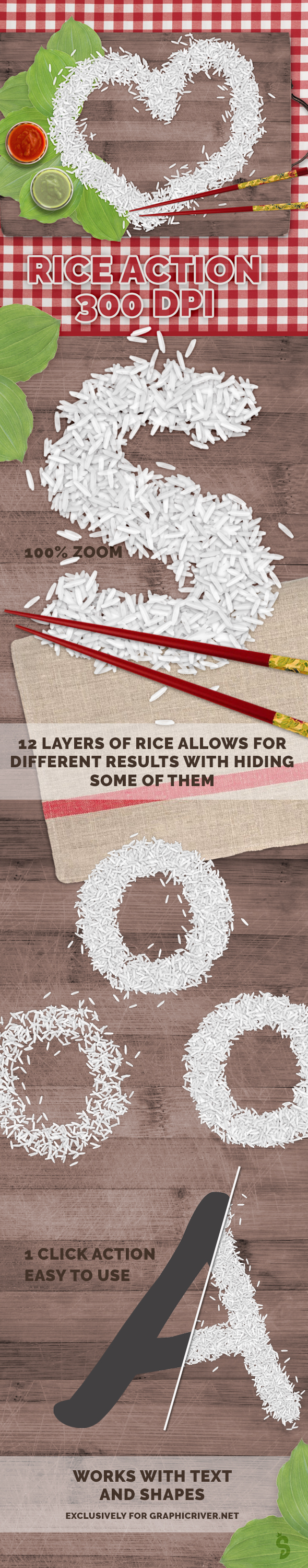 Rice Action - 300 DPI - Text Effects Actions