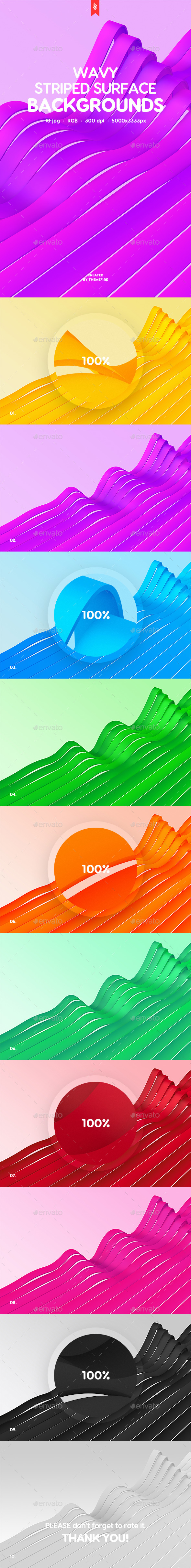 Wavy Striped Surface Backgrounds
