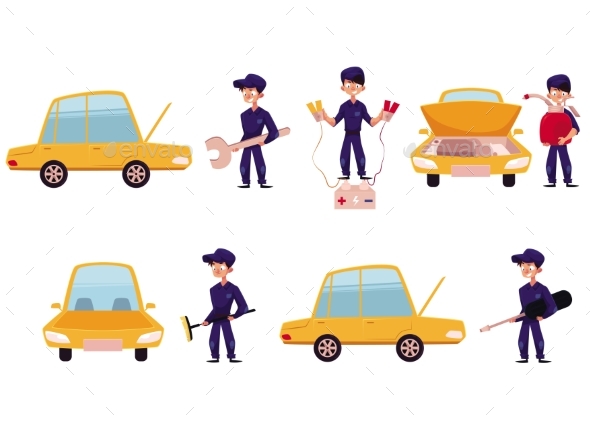 Mechanic, Car Service, Repair Maintenance Workshop - Man-made Objects Objects