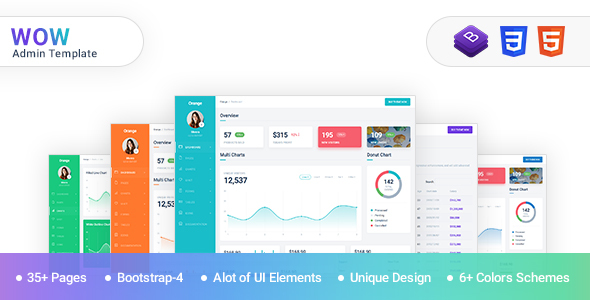 Incredible WOW - Admin Template Bootstrap 4 with material design