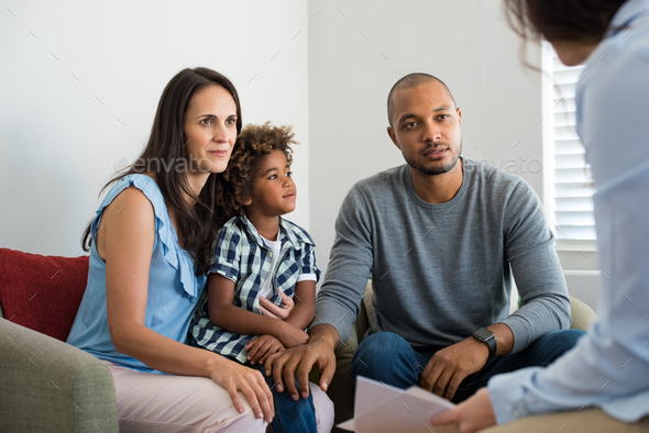 Couple talking to family counselor - Stock Photo - Images
