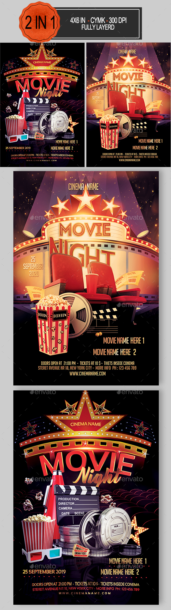 Movie Night Flyer Bundle - Events Flyers