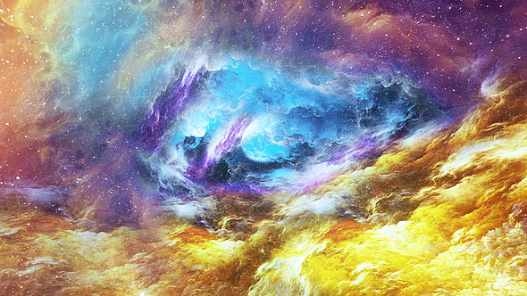 Abstract Colorful Nebula in Space