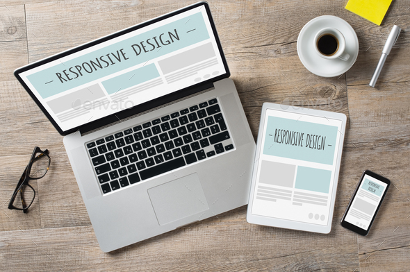 Responsive design and web devices - Stock Photo - Images