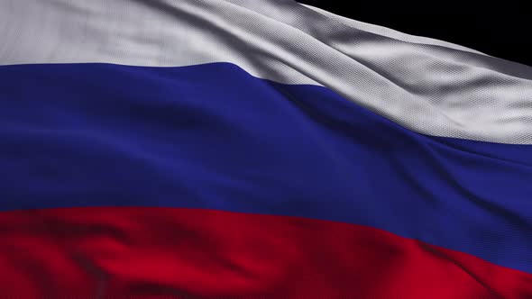 Seamless Russian Flag waving in wind detailed fabric texture. RussiaFlag Waving (loopable)