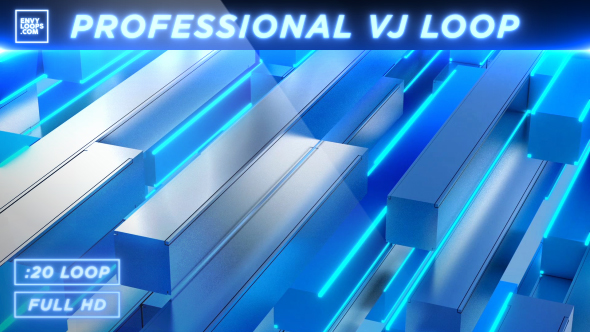Sliding Neon Pillars V2 - Professional VJ Background Loop