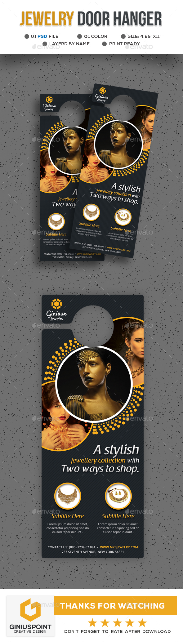 Jewelry Door Hanger - Miscellaneous Print Templates
