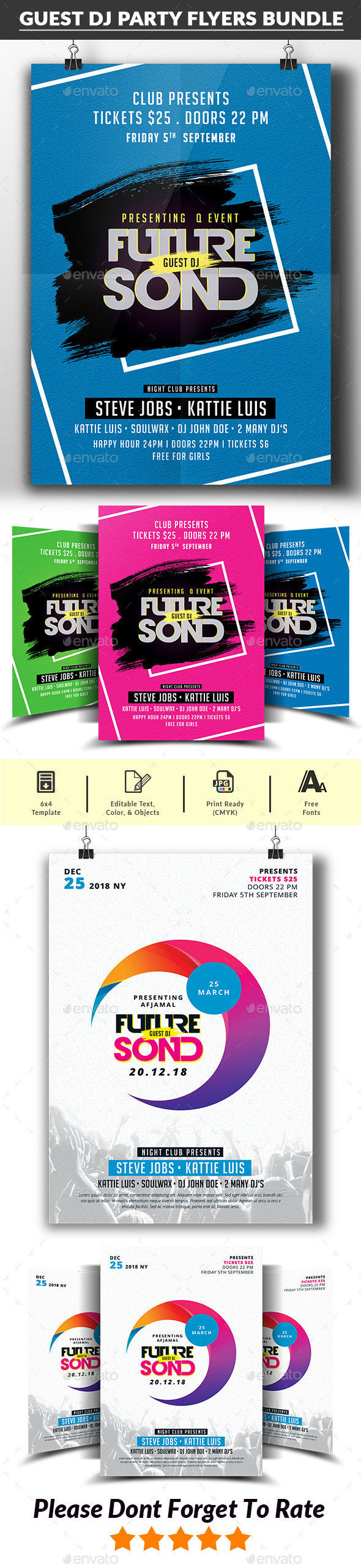 Guest DJ Party Flyer Bundle - Clubs & Parties Events