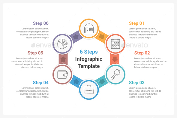 Circle Infographics with Six Steps in Infographic Templates
