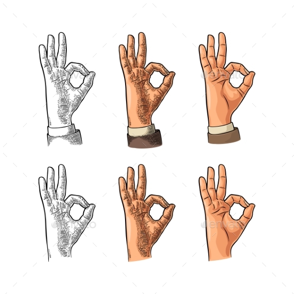 Hand Showing Symbol Okay - People Characters