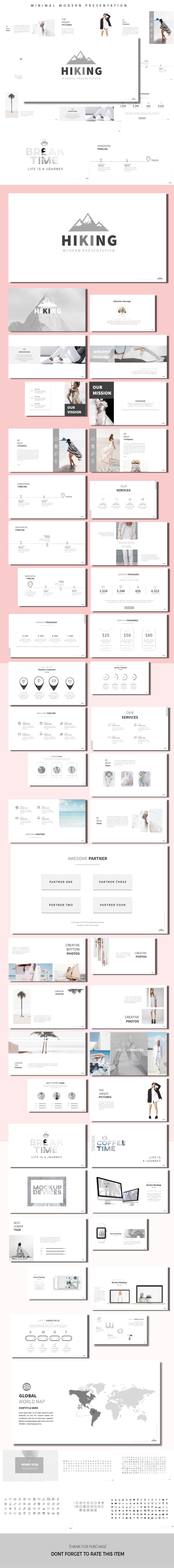 Hiking - Minimal Presentation Templates - PowerPoint Templates Presentation Templates