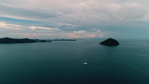 Thailand Coral Island View of the Island From a Height of 500 Meters Above Sea Level