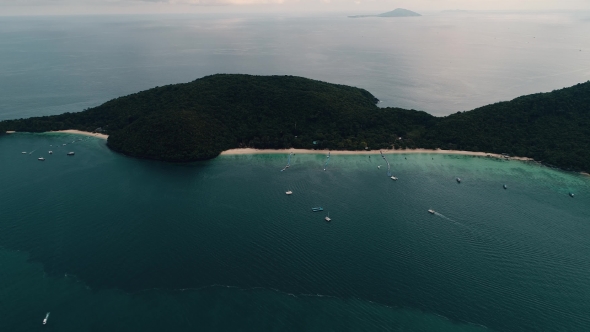 Thailand Coral Island View of the Island From a Height of 500 Meters Above Sea Level
