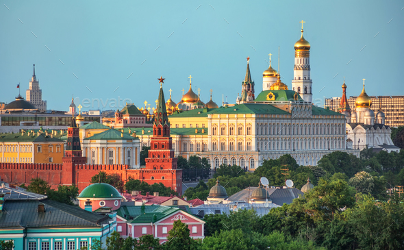 View of the Kremlin in Moscow, Russia - Stock Photo - Images