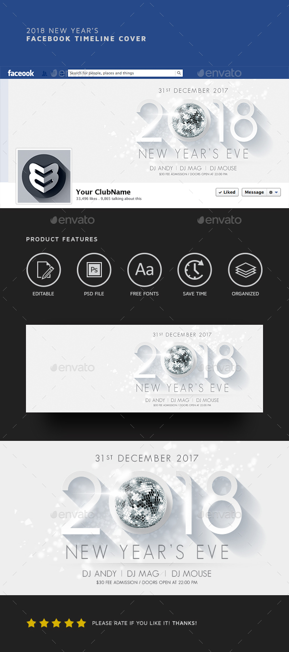 2018 New Year's Facebook Timeline - Facebook Timeline Covers Social Media