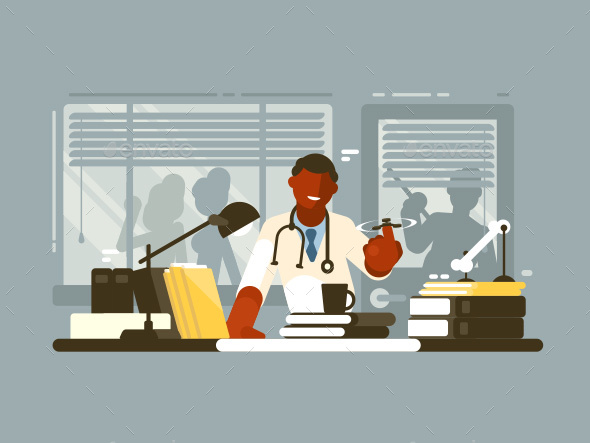 Chief Doctor of Hospital in Office - People Characters