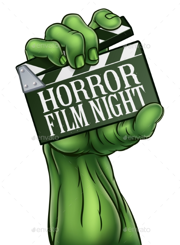Horror Film Night Zombie Monster Clapper Board - Halloween Seasons/Holidays