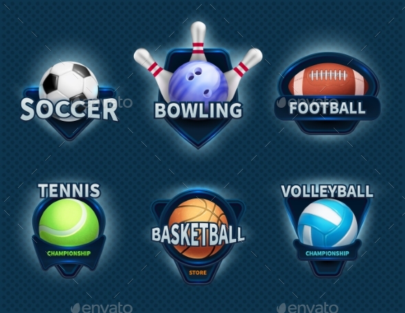 GraphicRiver Sports Balls Vector Labels and Sport Team Emblems 20744599 GraphicRiver Sports Balls Vector Labels and Sport Team Emblems 20744599
