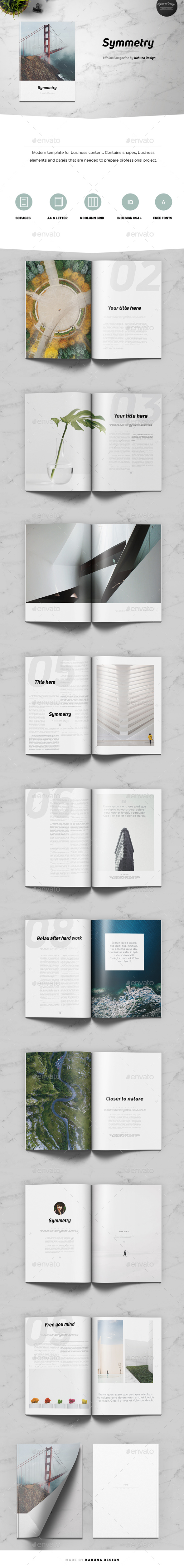 Symmetry Minimal Magazine - Magazines Print Templates