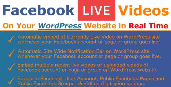 Facebook Live Video Auto Embed for WordPress - CodeCanyon Item for Sale