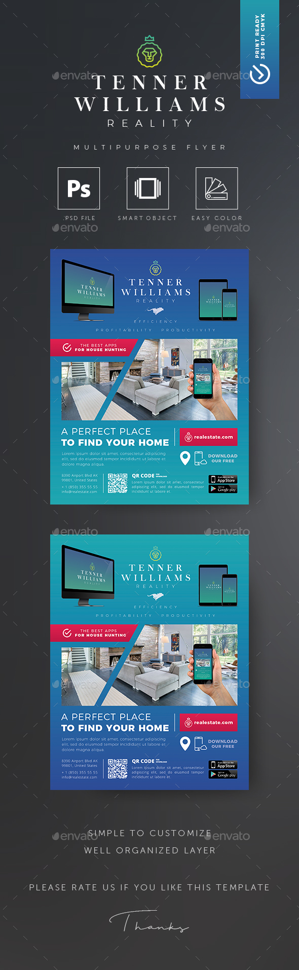 Real Estate App Flyer - Flyers Print Templates