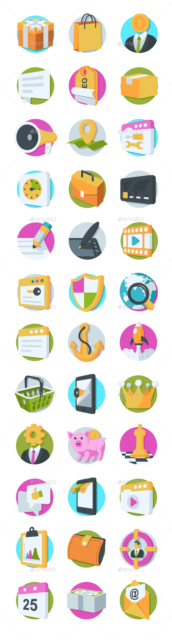 36 SEO and Marketing Icons - Icons