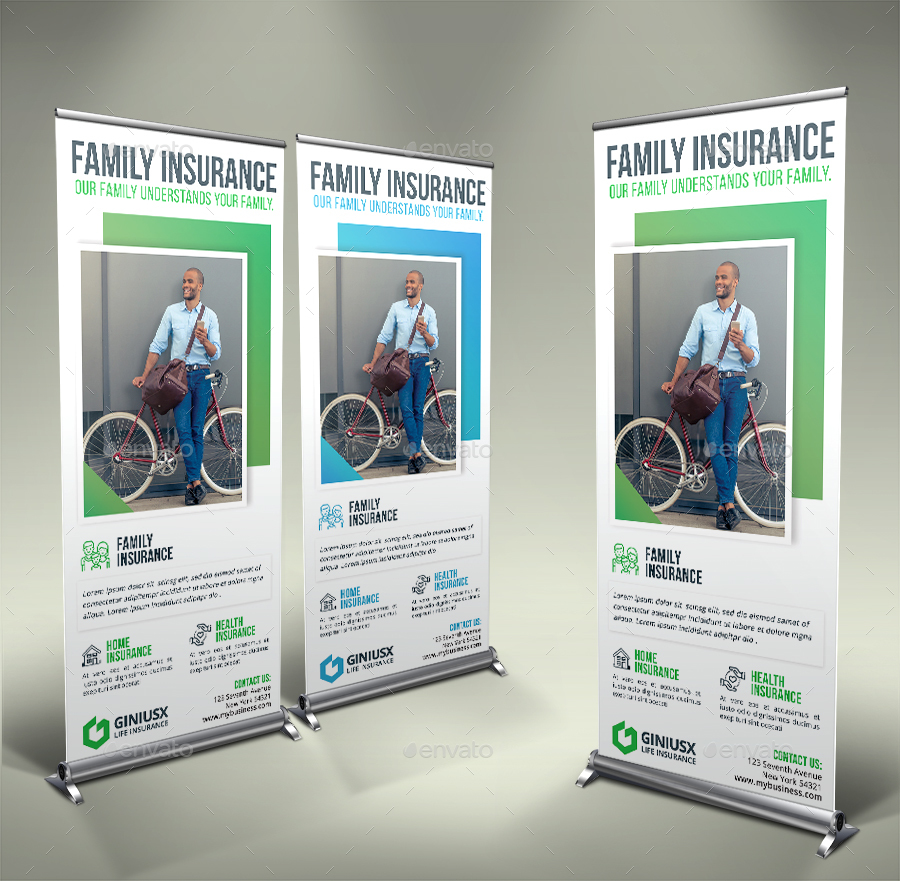 Insurance Roll-Up Banner in Signage Templates - product preview 1