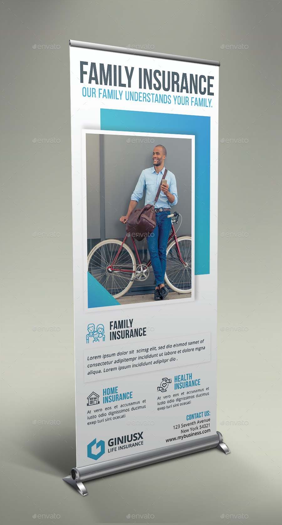 Insurance Roll-Up Banner in Signage Templates - product preview 2