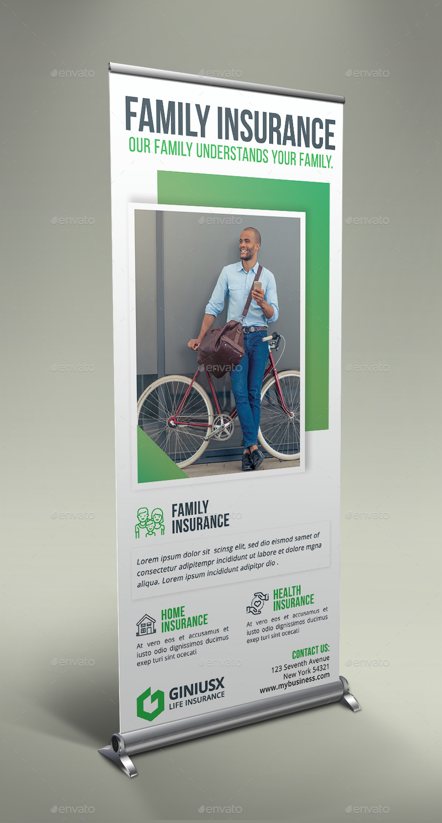 Insurance Roll-Up Banner in Signage Templates - product preview 3