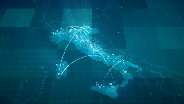 Globalization Italy Map Animation 4K