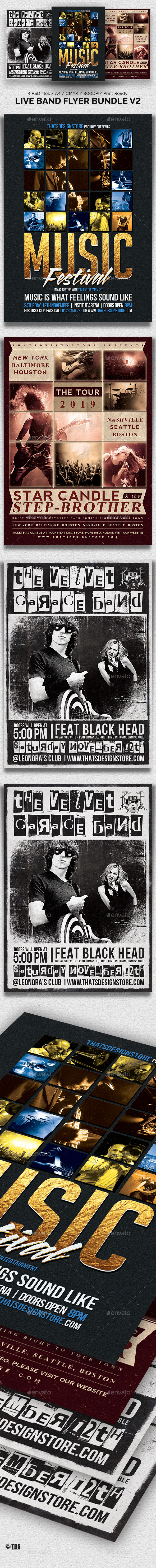 Live Band Flyer Bundle V2 - Concerts Events