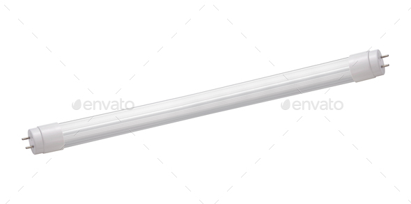 fluorescent tube compact lamps isolated on white background
