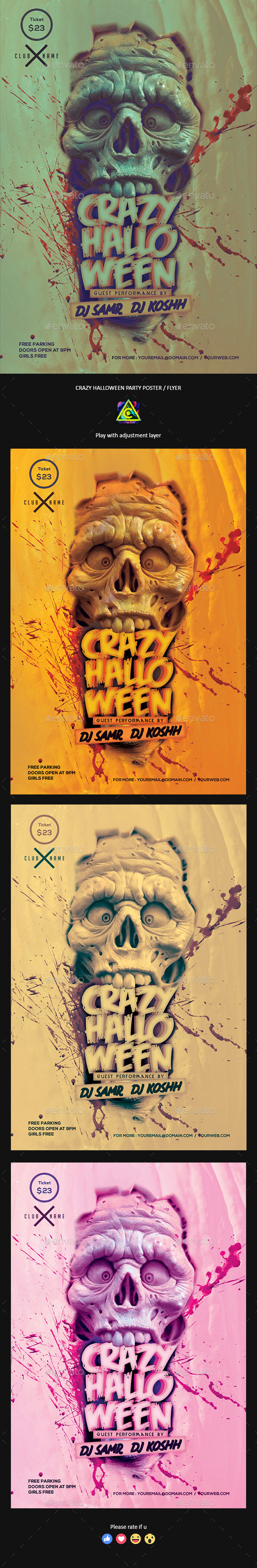 Crazy Halloween Party Poster / Flyer