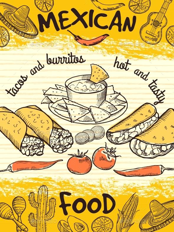 GraphicRiver Design Template of Poster with Mexican Food 20751692 GraphicRiver Design Template of Poster with Mexican Food 20751692