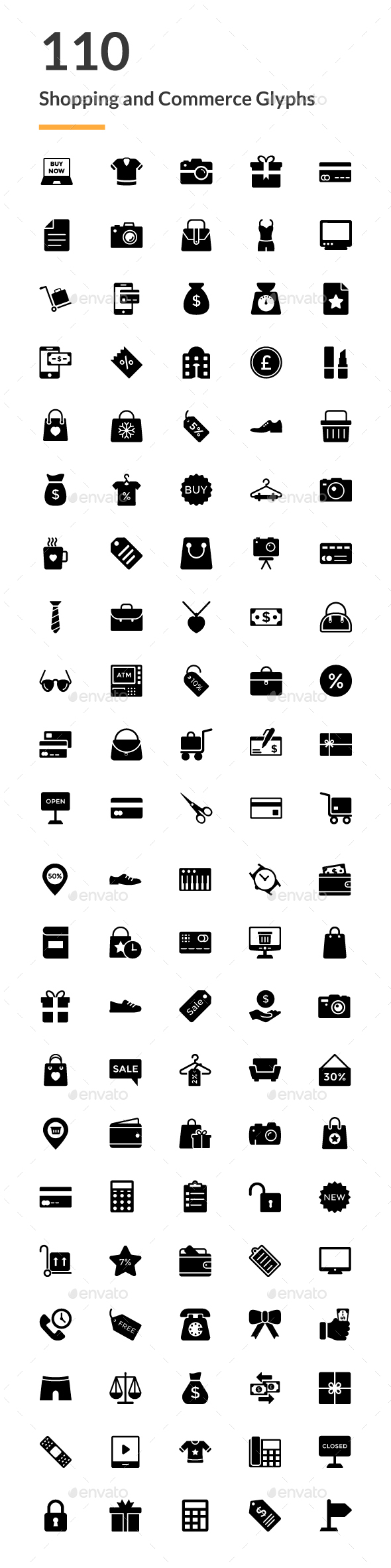 110 Shopping and Commerce Glyph Icon - Icons