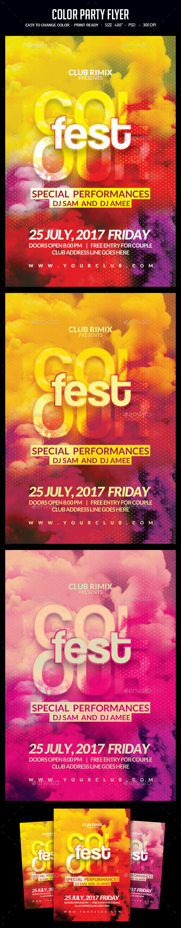 Color Party Flyer - Clubs & Parties Events