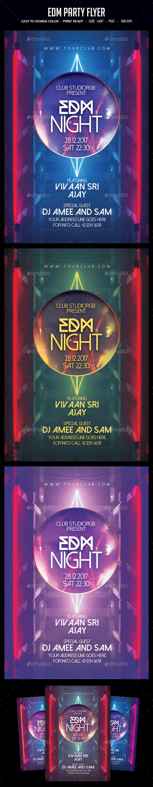 EDM Party Flyer - Clubs & Parties Events