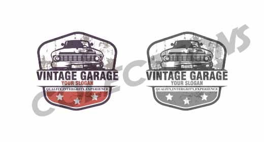 vintage garage logo design