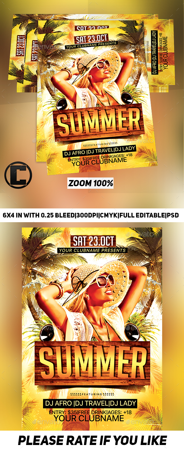 Summer - Flyer Template - Clubs & Parties Events