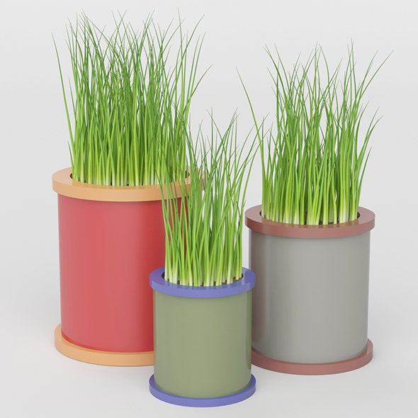 Grass Pot Collection - 3Docean 20755260