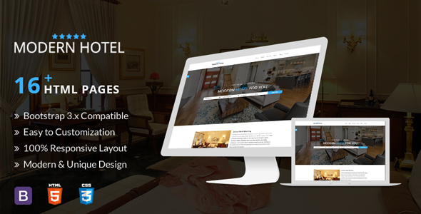 Exceptional Modern Hotel, Responsive Html5 Template
